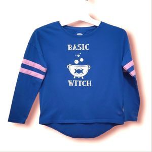 Old Navy - Girls Size Small Half Off Halloween Witch - Up-cycled Tee Shirt